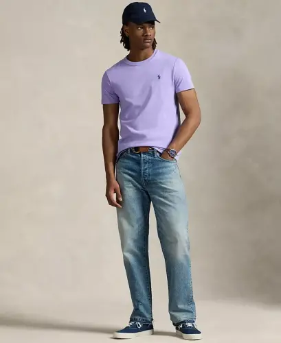 Men's Classic Fit Crew Neck T-Shirt-Sky Lavender - 2