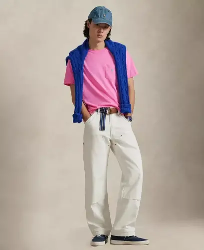 Men's Classic-Fit Crewneck Pocket T-Shirt - Baja Pink - 2