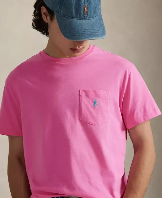 Men's Classic-Fit Crewneck Pocket T-Shirt - Baja Pink - 3
