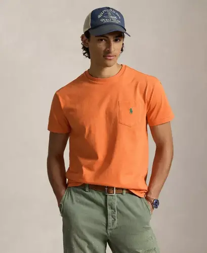 Men's Classic-Fit Crewneck Pocket T-Shirt - Kona Orange 