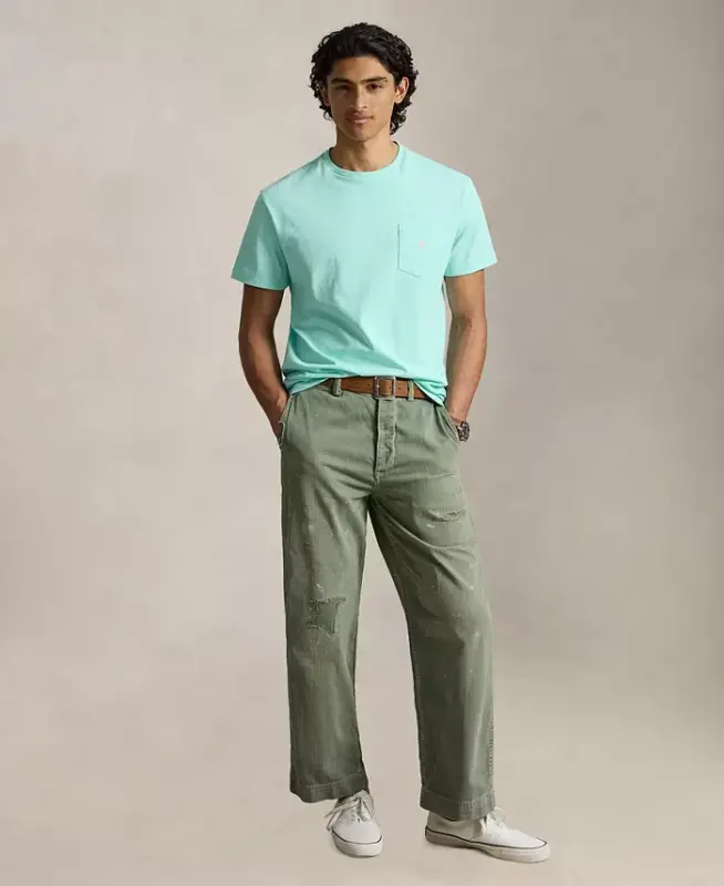 Men's Classic-Fit Crewneck Pocket T-Shirt - New Aqua - 2