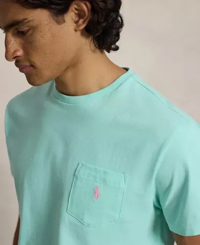 Men's Classic-Fit Crewneck Pocket T-Shirt - New Aqua - 3