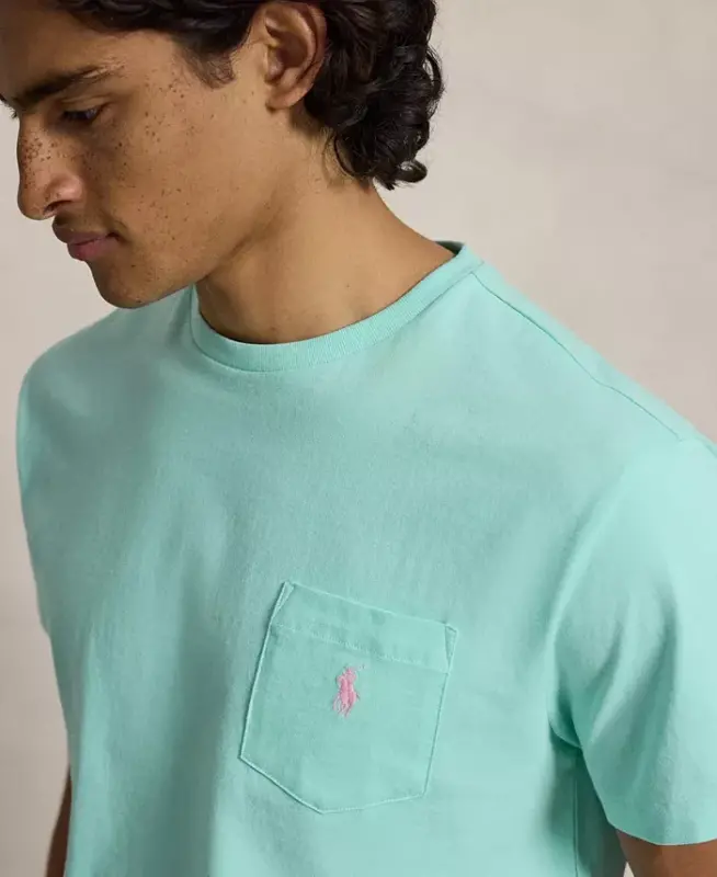 Men's Classic-Fit Crewneck Pocket T-Shirt - New Aqua - 3