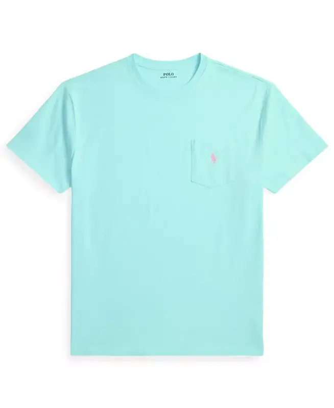 Men's Classic-Fit Crewneck Pocket T-Shirt - New Aqua - 5