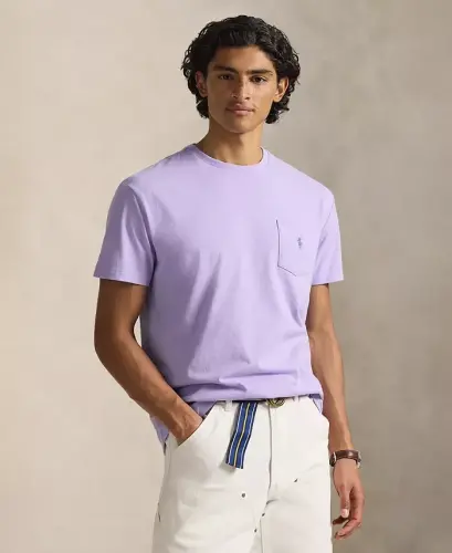 Men's Classic-Fit Crewneck Pocket T-Shirt - Sky Lavender 