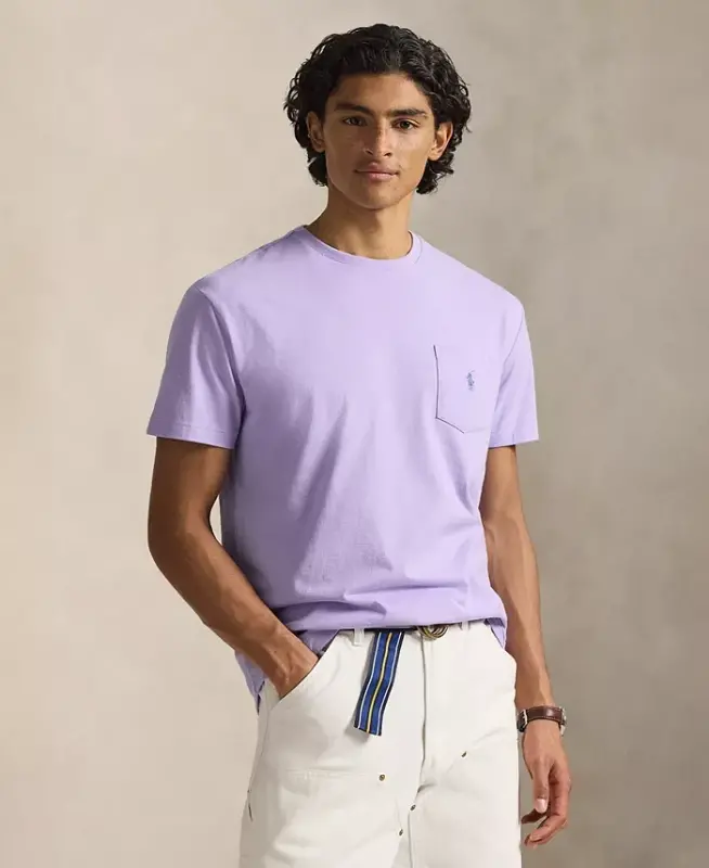 Men's Classic-Fit Crewneck Pocket T-Shirt - Sky Lavender - 1