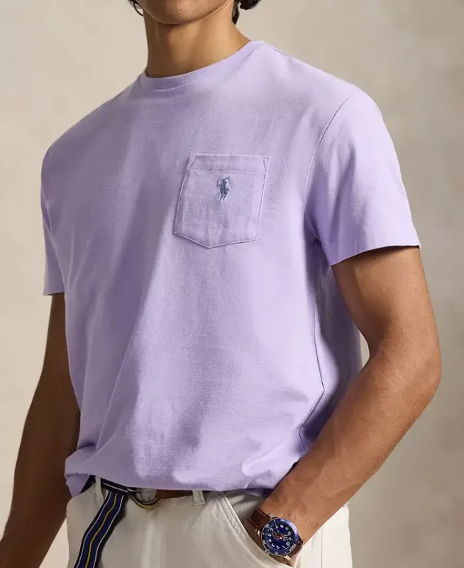 Men's Classic-Fit Crewneck Pocket T-Shirt - Sky Lavender - 3