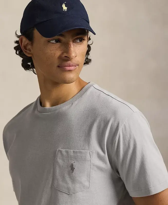 Men's Classic-Fit Crewneck Pocket T-Shirt - Soft Gray - 3