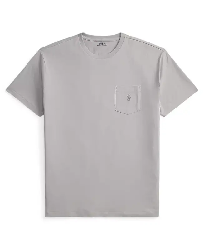 Men's Classic-Fit Crewneck Pocket T-Shirt - Soft Gray - 5