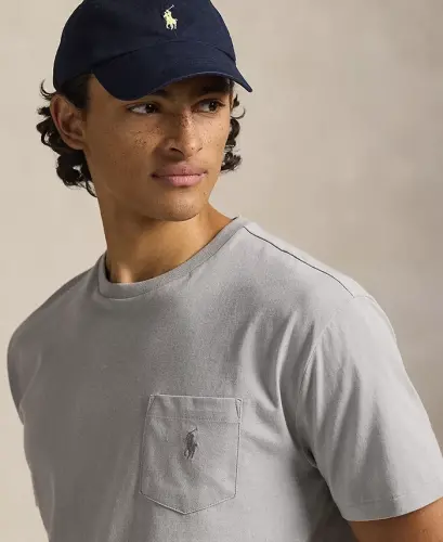 Men's Classic-Fit Crewneck Pocket T-Shirt - Soft Gray - 3