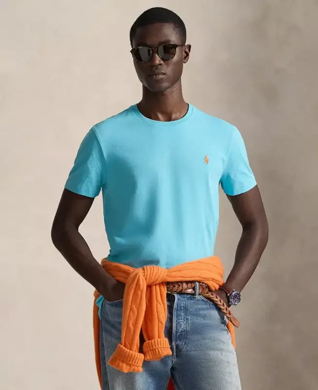 Men's Classic-Fit Crewneck T-Shirt - Perfect Turquoise - POLO RALPH LAUREN