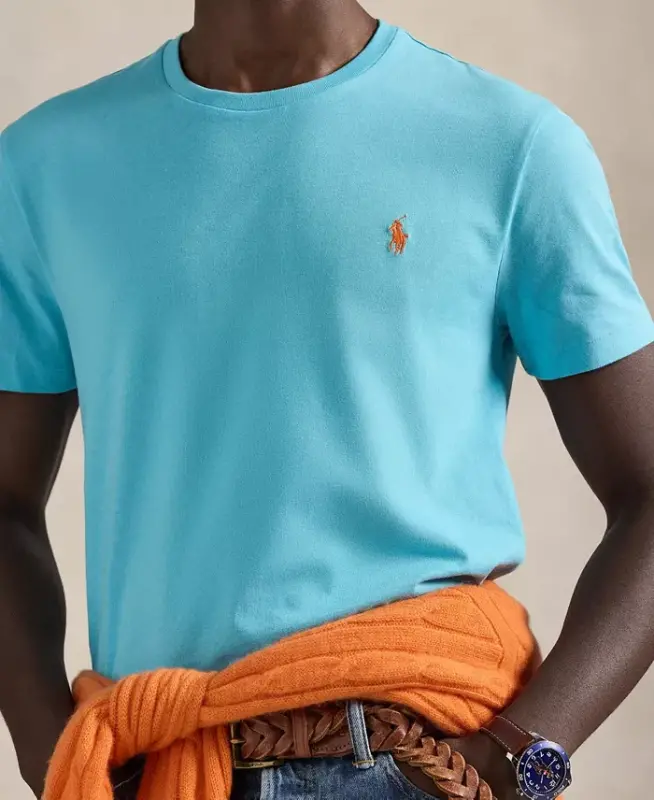 Men's Classic-Fit Crewneck T-Shirt - Perfect Turquoise - 3