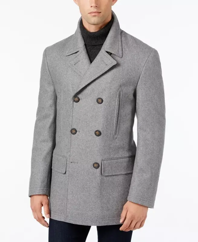 Men's Classic Fit Double-Breasted Wool Blend Peacoats - MICHAEL KORS