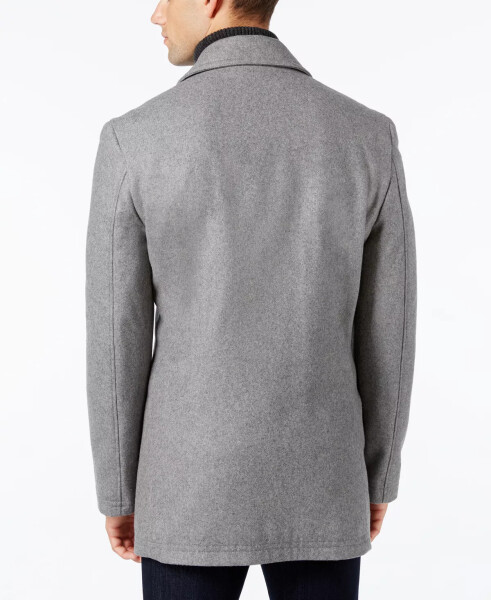 Men's Classic Fit Double-Breasted Wool Blend Peacoats Light Grey - 2