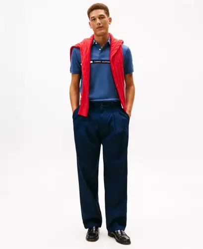 Men's Classic-Fit Embroidered Chest Insert Polo Shirt - Aegean Sea - 2