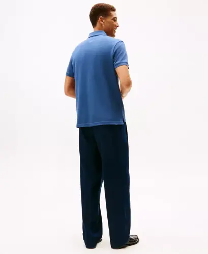 Men's Classic-Fit Embroidered Chest Insert Polo Shirt - Aegean Sea - 4