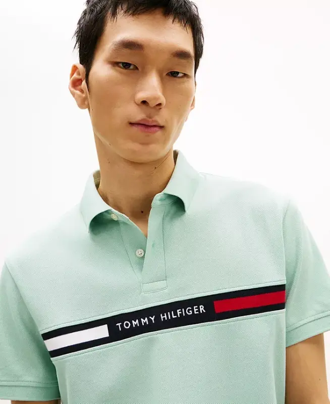 Men's Classic-Fit Embroidered Chest Insert Polo Shirt - Crushed Mint - 3