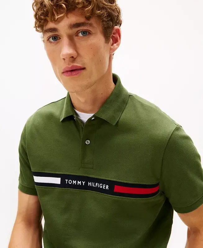 Men's Classic-Fit Embroidered Chest Insert Polo Shirt - Mountain Pine - 3