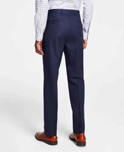 Men's Classic Fit Fall Pattern Pants-Blue - 7