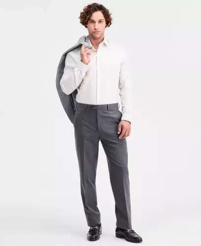 Men's Classic Fit Fall Pattern Pants - Dark Gray - 1