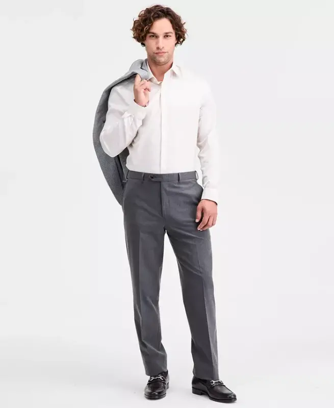 Men's Classic Fit Fall Pattern Pants - Dark Gray - 1