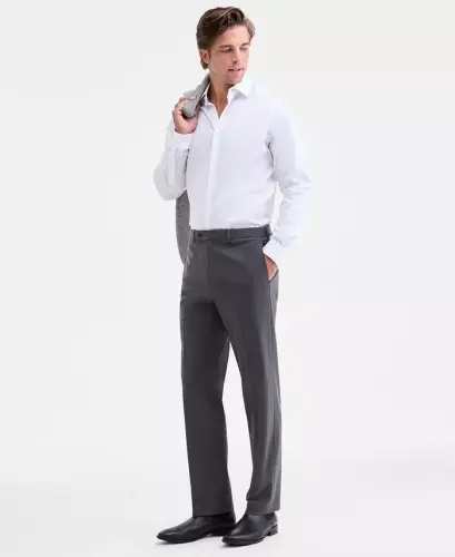 Men's Classic Fit Fall Pattern Pants - Dark Gray - 3