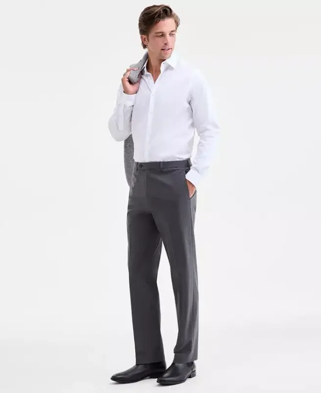 Men's Classic Fit Fall Pattern Pants - Dark Gray - 3