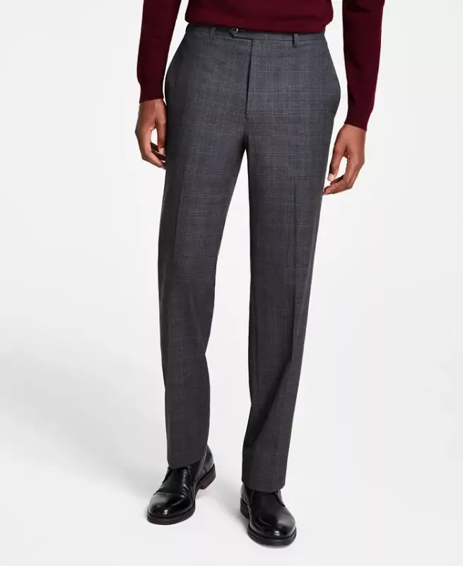 Men's Classic Fit Fall Pattern Pants-Gray - 2