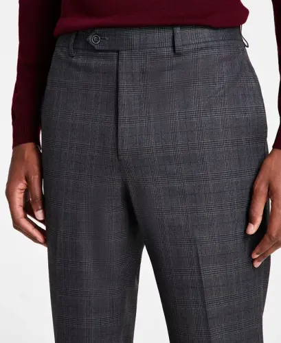 Men's Classic Fit Fall Pattern Pants-Gray - 3