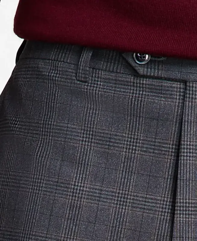 Men's Classic Fit Fall Pattern Pants-Gray - 4