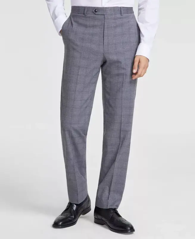 Men's Classic Fit Fall Pattern Pants - Gray Plaid - 3