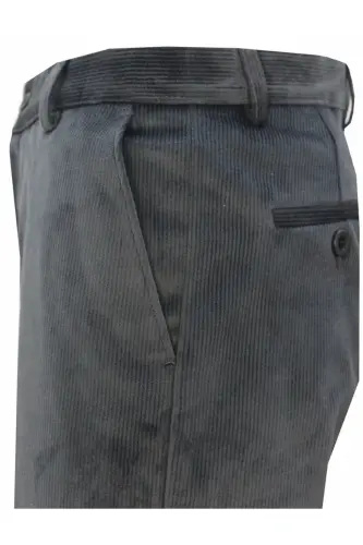 Men's Classic Fit Fume Velvet Trousers - 1