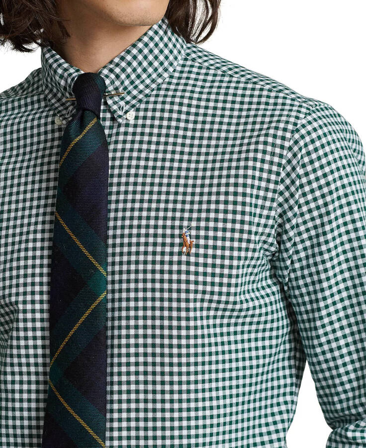 Men's Classic-Fit Gingham Oxford Shirt Pine/White - 6