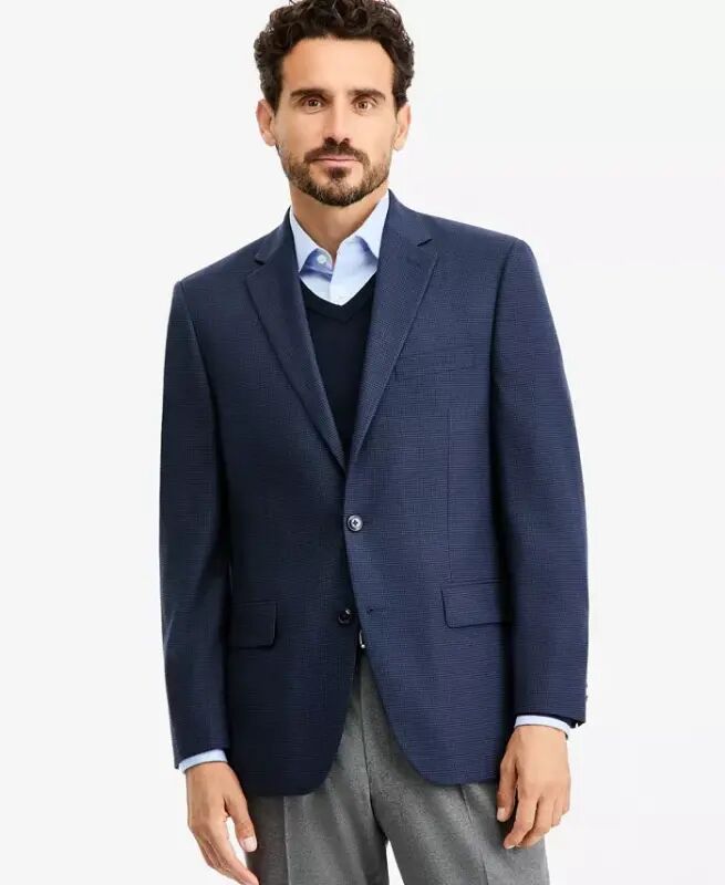 Men's Classic-Fit Houndstooth Sport Coat - MICHAEL KORS