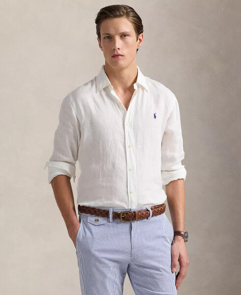 Men's Classic Fit Linen Shirt Ceramic White - 1