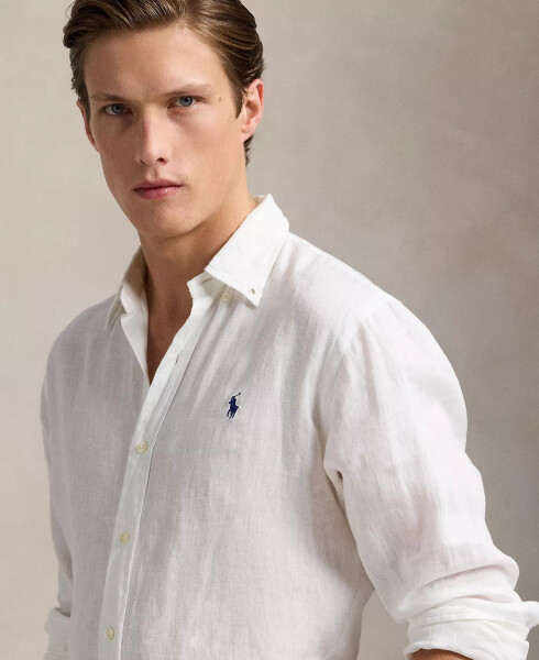 Men's Classic Fit Linen Shirt Ceramic White - 3