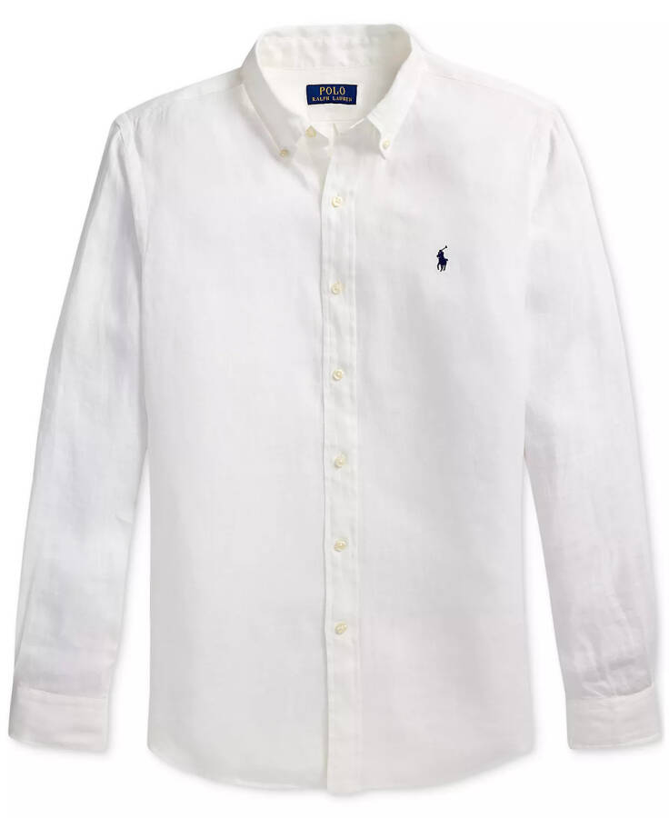 Men's Classic Fit Linen Shirt Ceramic White - 5