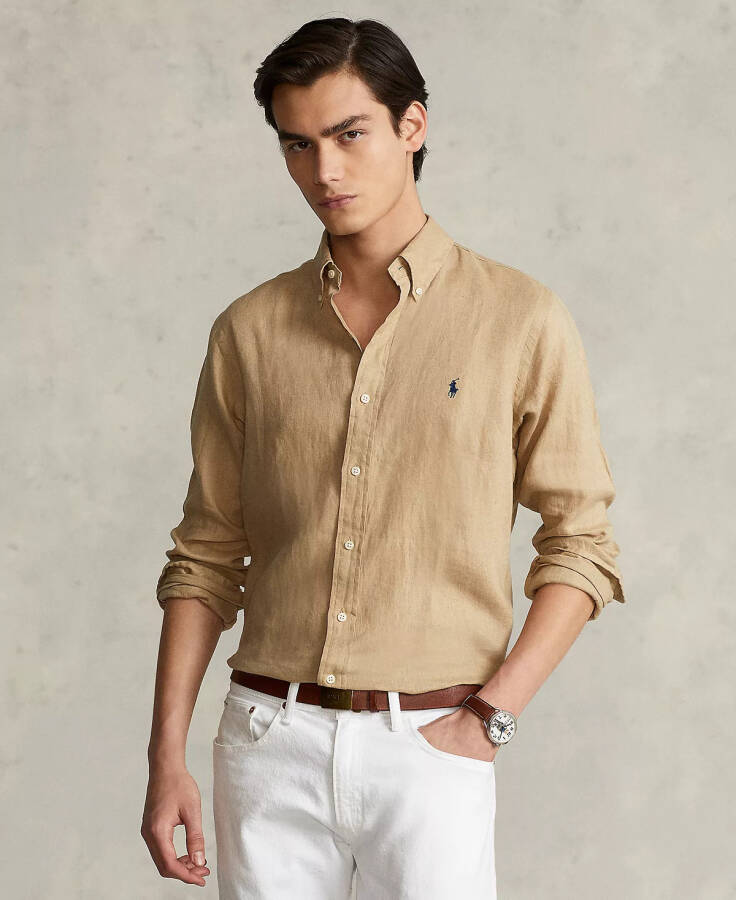 Men's Classic Fit Linen Shirt	Coastal Beige - 1