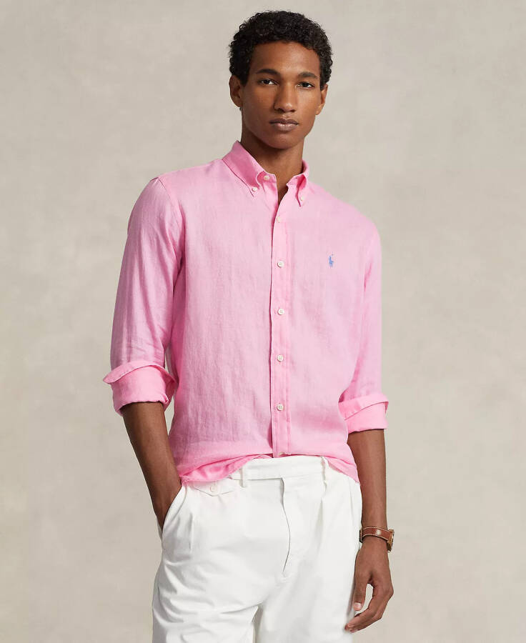 Men's Classic Fit Linen Shirt - Harbor Pink - 5