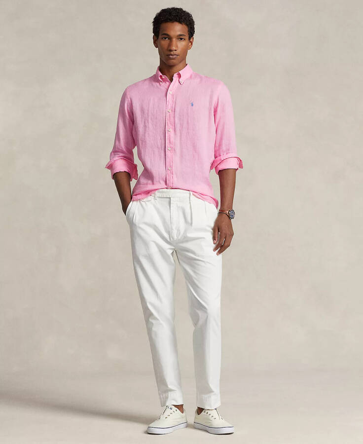 Men's Classic Fit Linen Shirt - Harbor Pink - 4