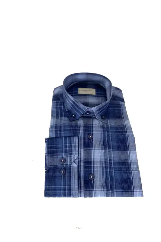Men's Classic Fit Linen Shirt-m4-blue - 2