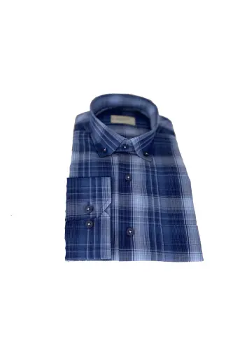 Men's Classic Fit Linen Shirt-m4-blue - 3