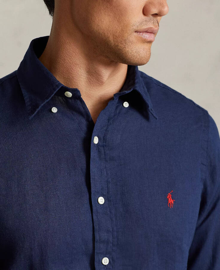 Men's Classic Fit Linen Shirt Newport Navy - 3