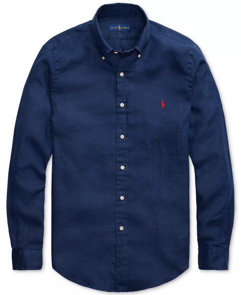 Men's Classic Fit Linen Shirt Newport Navy - 7