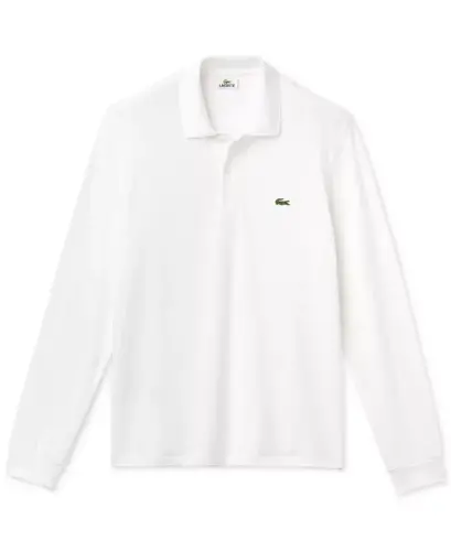 Men’s Classic Fit Long-Sleeve L.12.12 Polo Shirt-001 - White - 4