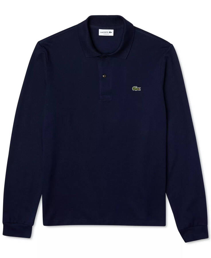 Men’s Classic Fit Long-Sleeve L.12.12 Polo Shirt Navy Blue - 8