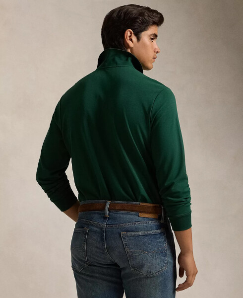 Men's Classic-Fit Long Sleeve Soft Cotton Polo Shirt Green - 2