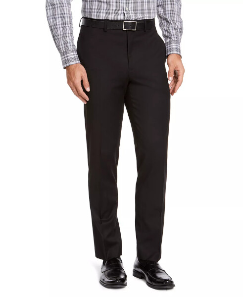 Men's Classic-Fit Medium Suit Pants Black Solid - 1