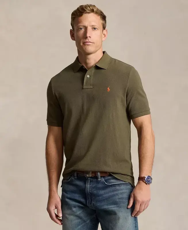 Men's Classic-Fit Mesh Polo-Canopy Olive - 1