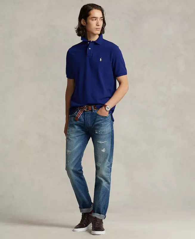 Men's Classic-Fit Mesh Polo-Fall Royal - 4
